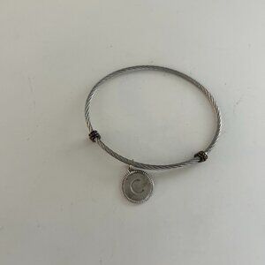 silver C bracelet